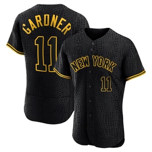 Men's New York Yankees Brett Gardner Authentic Black Snake Skin City Jersey