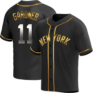 Men's New York Yankees Brett Gardner Replica Black Golden Alternate Jersey