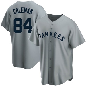 Men's New York Yankees Carson Coleman Replica Gray Road Cooperstown Collection Jersey