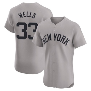 Men's New York Yankees David Wells Elite Gray Road Jersey