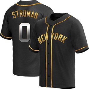 Men's New York Yankees Marcus Stroman Replica Black Golden Alternate Jersey