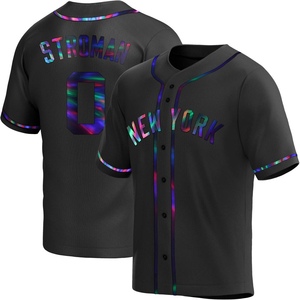 Men's New York Yankees Marcus Stroman Replica Black Holographic Alternate Jersey