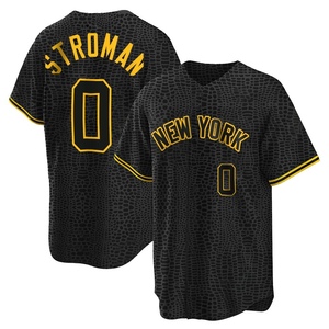 Men's New York Yankees Marcus Stroman Replica Black Snake Skin City Jersey