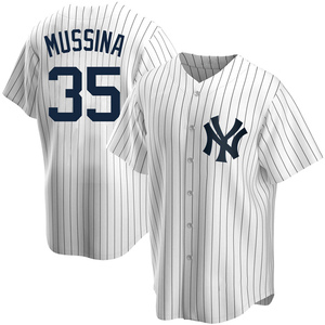 Majestic New York Yankees MIKE MUSSINA 2008 Baseball JERSEY White P/S –