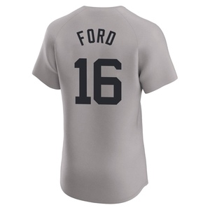 Men's New York Yankees Whitey Ford Elite White Gray Road Jersey