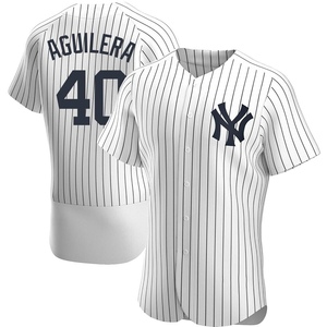 Men's New York Yankees Yedrinson Aguilera Authentic White Home Jersey