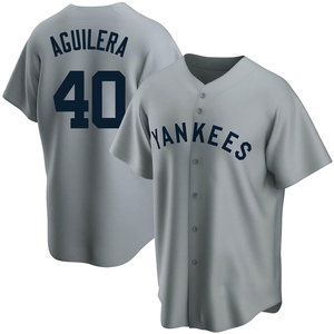 Men's New York Yankees Yedrinson Aguilera Replica Gray Road Cooperstown Collection Jersey