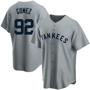 Men's New York Yankees Yoendrys Gomez Replica Gray Road Cooperstown Collection Jersey