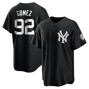 Men's New York Yankees Yoendrys Gomez Replica White Black/ Jersey