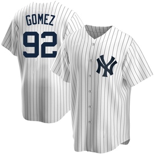 Men's New York Yankees Yoendrys Gomez Replica White Home Jersey