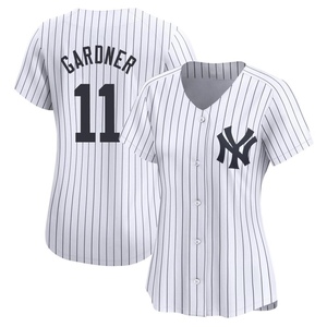 Women's New York Yankees Brett Gardner Limited White Yankee Home Jersey