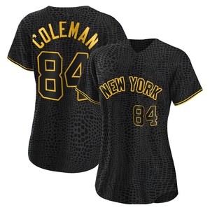 Women's New York Yankees Carson Coleman Authentic Black Snake Skin City Jersey