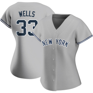 Women's New York Yankees David Wells Authentic Gray Road Name Jersey