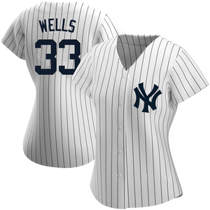 Women's New York Yankees David Wells Replica White Home Name Jersey