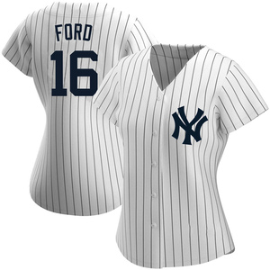 Women's New York Yankees Whitey Ford Authentic White Home Name Jersey