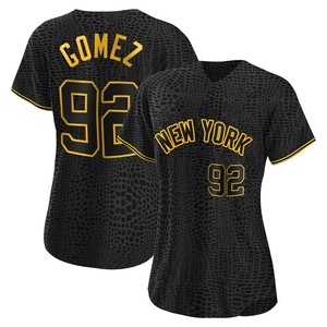 Women's New York Yankees Yoendrys Gomez Authentic Black Snake Skin City Jersey