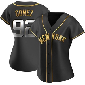 Women's New York Yankees Yoendrys Gomez Replica Black Golden Alternate Jersey