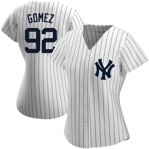 Women's New York Yankees Yoendrys Gomez Replica White Home Name Jersey