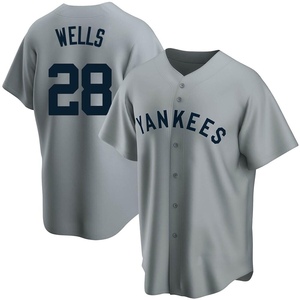 Youth New York Yankees Austin Wells Replica Gray Road Cooperstown Collection Jersey