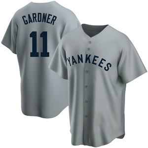 Youth New York Yankees Brett Gardner Replica Gray Road Cooperstown Collection Jersey