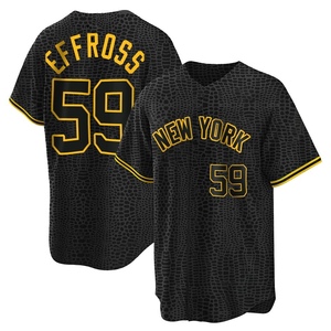 Youth New York Yankees Scott Effross Replica Black Snake Skin City Jersey