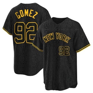 Youth New York Yankees Yoendrys Gomez Replica Black Snake Skin City Jersey